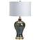 Crestview Draper 29 3/4" Emerald Green and Gold Ceramic Urn Table Lamp