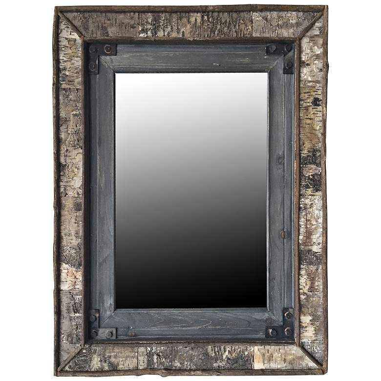 Image 1 Crestview Fozy Blackened 30 1/2 inch x 38 inch Wood Wall Mirror