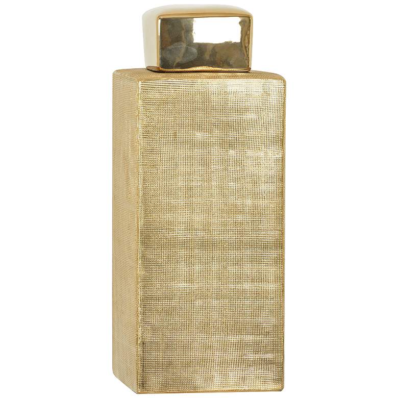 Image 1 Crestview Golden Age II Gold 15" High Ceramic Jar Vase