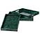 Crestview Green and Black Lacquer Rectangular Tray Set of 3