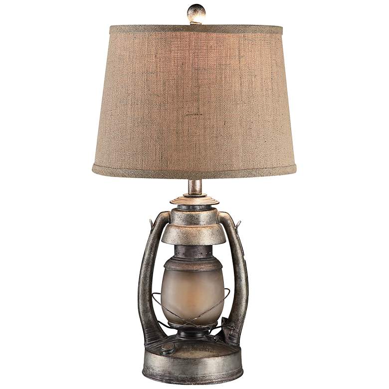 Image 1 Crestview Jonah 26 3/4" High Rustic Western Silver Lantern Table Lamp