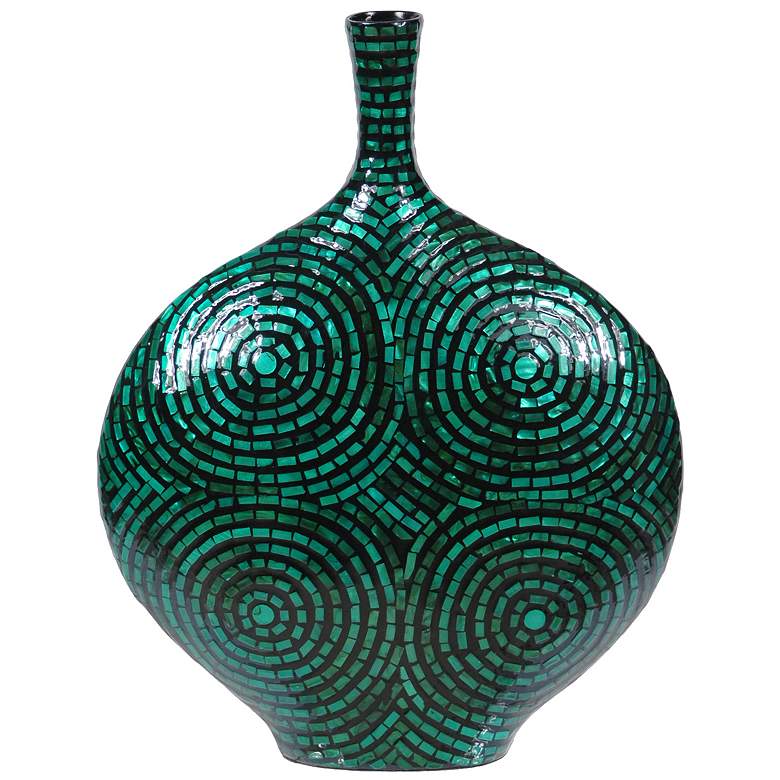 Image 1 Crestview Large Green Mother of Pearl 19 1/4 inch High Vase