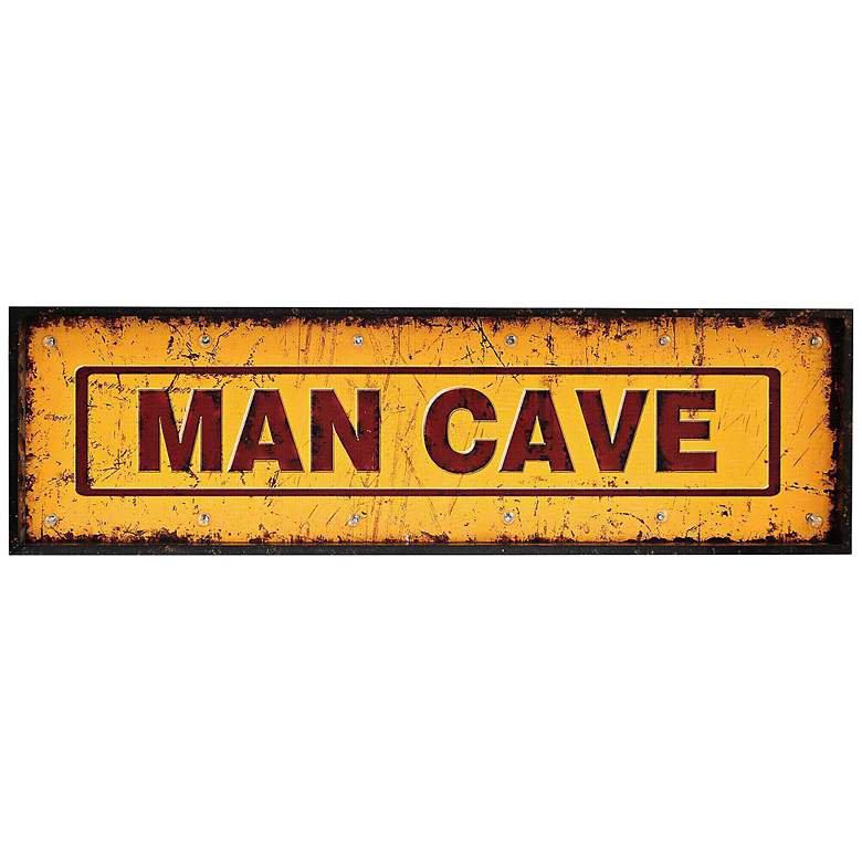Image 1 Crestview Man Cave 48 inch Wide LED Lights Metal Wall Art
