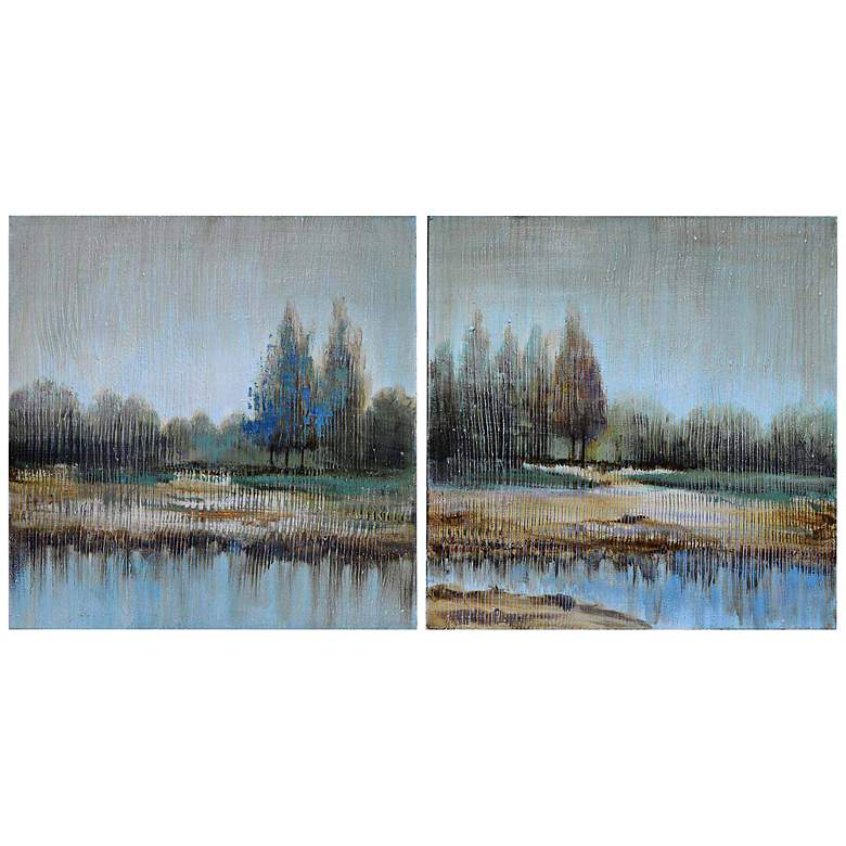 Image 1 Crestview Misty Morning 30 inch Square Wall Art Set of 2