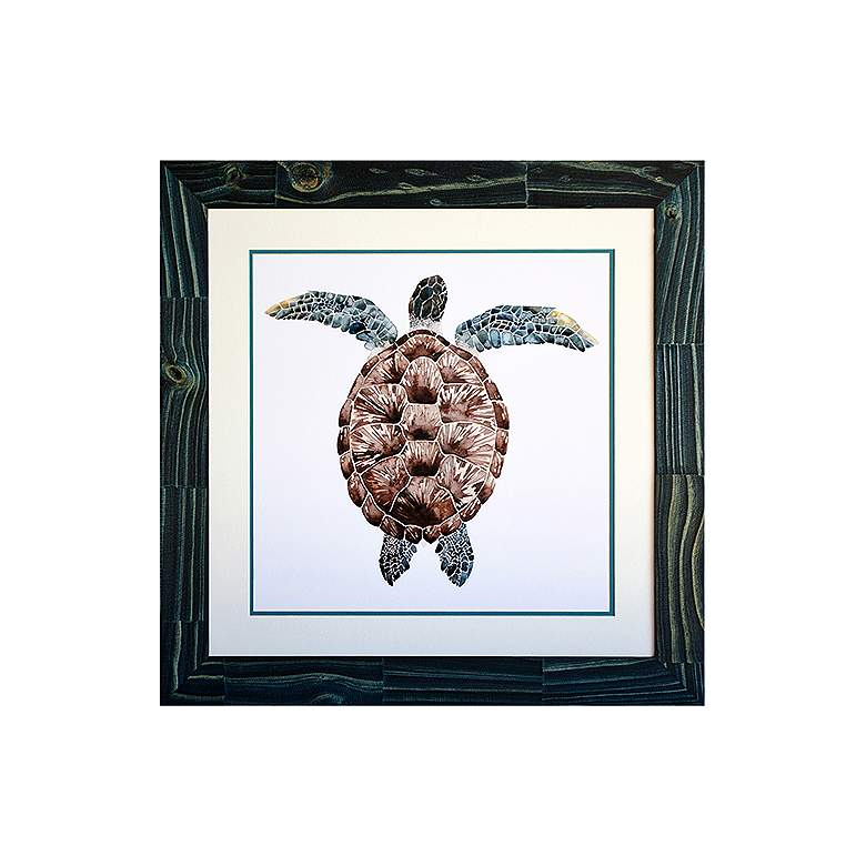 Image 1 Crestview Mosaic Turtle I 30 3/4 inch Square Framed Wall Art