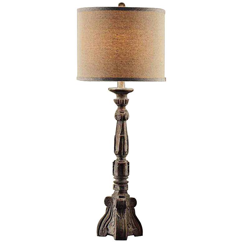 Image 1 Crestview Parisian Carved Grayed Woodgrain Table Lamp