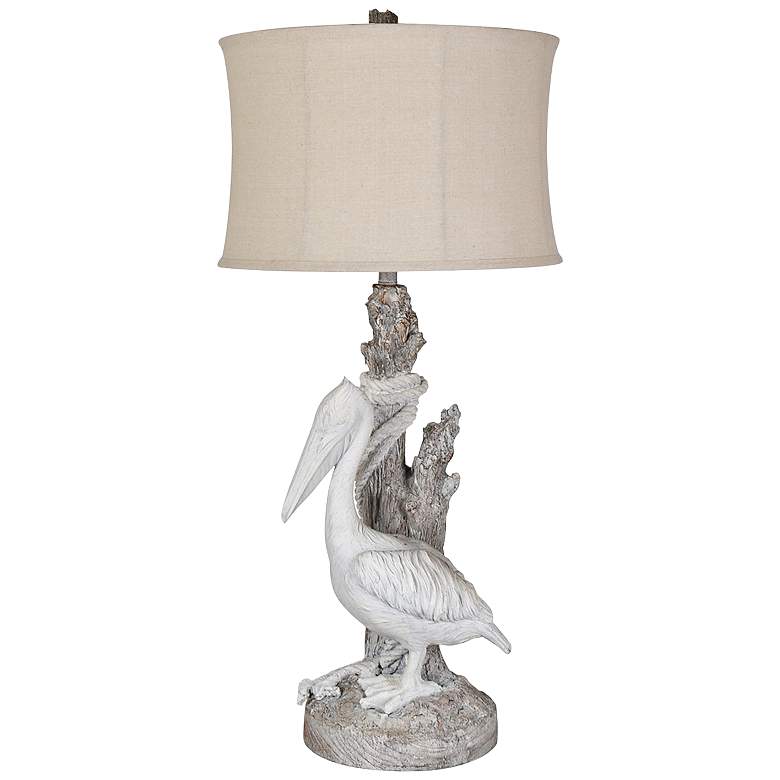 Image 1 Crestview Pelican 38 1/2" White-Washed Sand Stone Coastal Table Lamp