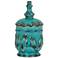 Crestview Perched Bird 14" High Turquoise Urn Vase