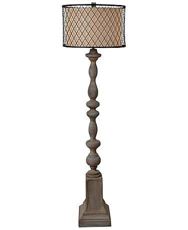 Crestview Rivoire 60" High Antiqued Graywash Floor Lamp