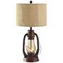2_Crestview Rustic Red Lantern 28" Night Light Table Lamp