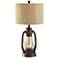 Crestview Rustic Red Lantern 28" Night Light Table Lamp