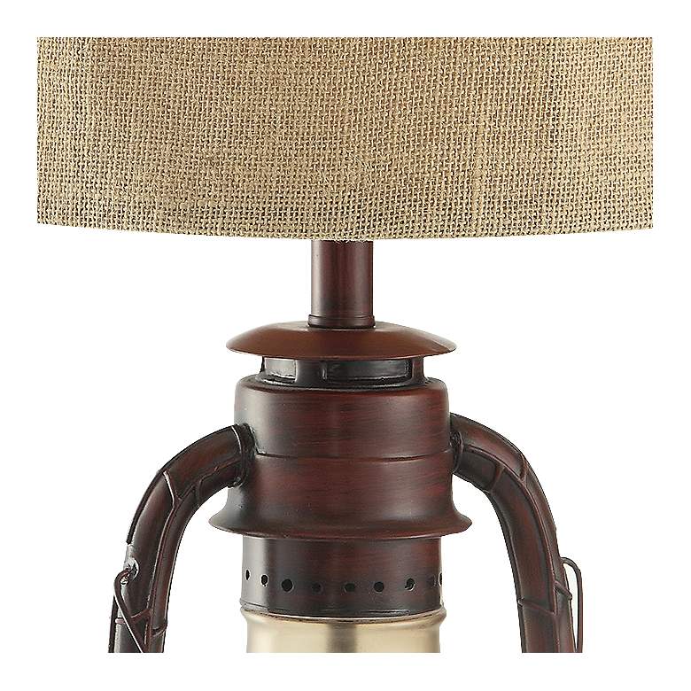 Image 3 Crestview Rustic Red Lantern 28" Night Light Table Lamp more views