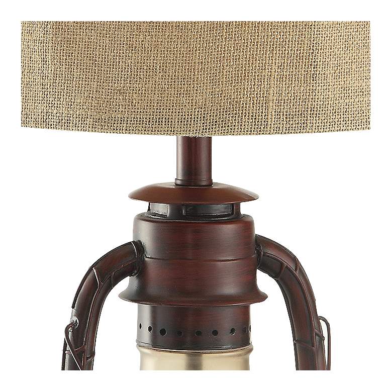 Image 3 Crestview Rustic Red Lantern Table Lamp with Nightlight more views