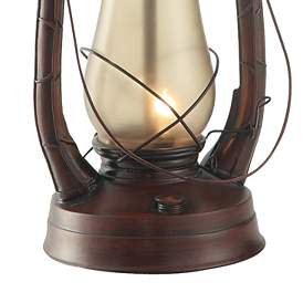 Image5 of Crestview Rustic Red Lantern Table Lamp with Nightlight more views