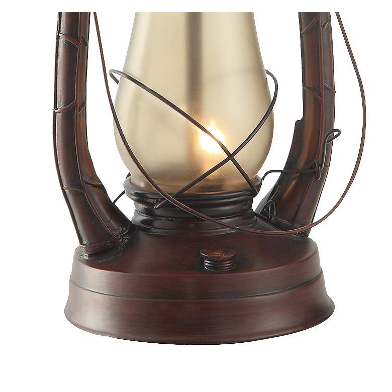 Image 5 Crestview Rustic Red Lantern Table Lamp with Nightlight more views