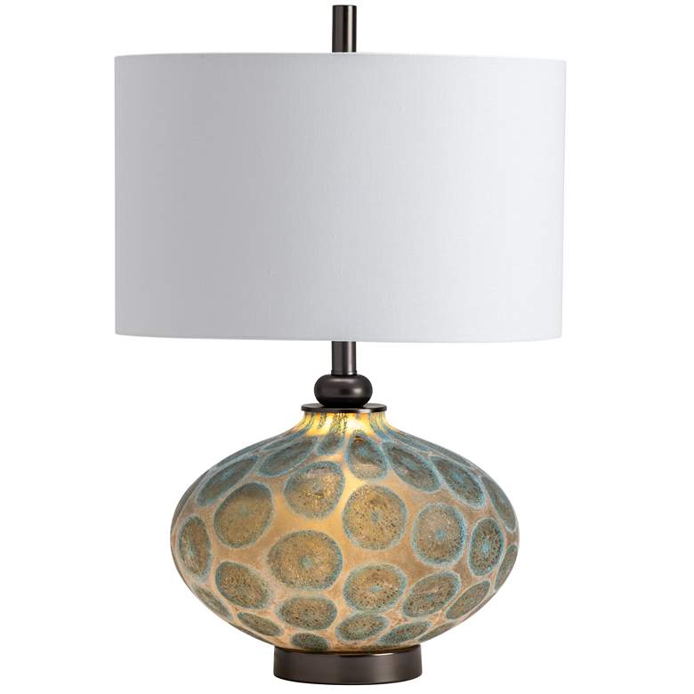Image 2 Crestview Simons 26 1/2" Blue Brown Glass Night Light Table Lamp more views