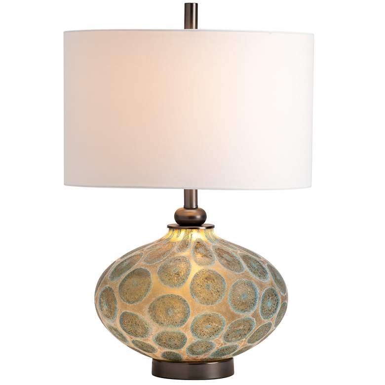 Image 3 Crestview Simons 26 1/2" Blue Brown Glass Night Light Table Lamp more views