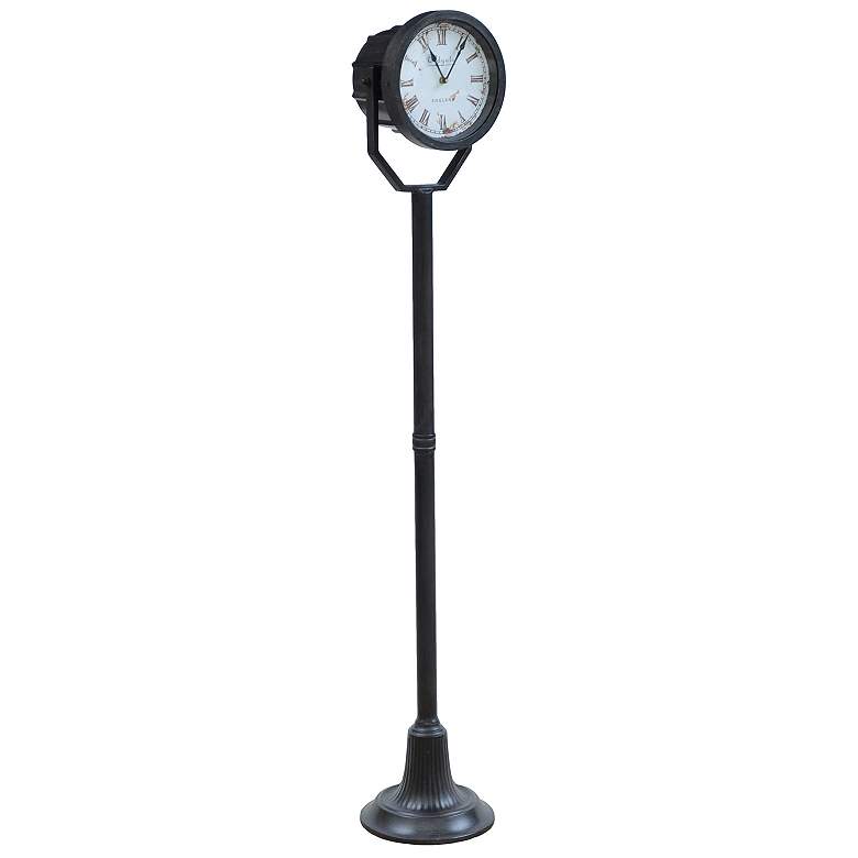 Image 1 Crestview Standing Time 58 inch High Metal Floor Clock