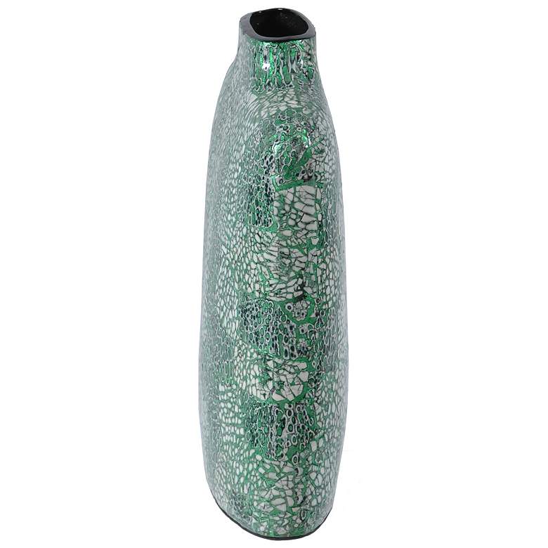 Image 1 Crestview Tall Green Egg Shell Lacquer 16 inch High Ceramic Vase
