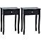 Crestview Treasure Black 1-Drawer Accent Table Set of 2
