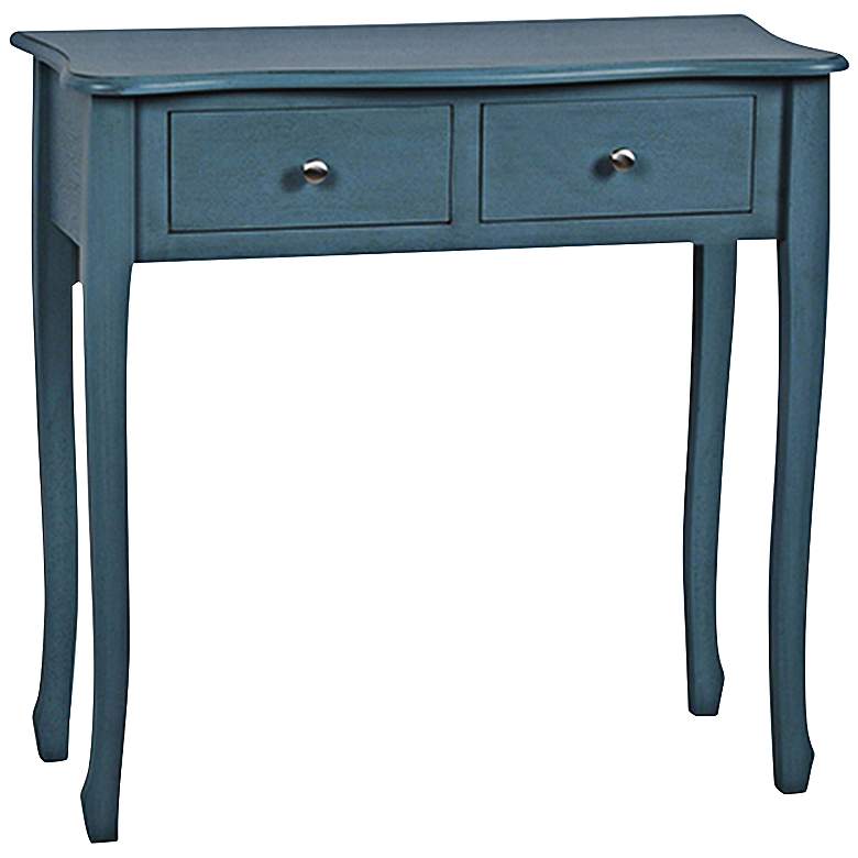 Image 1 Crestview Treasure Collection Blue 2-Drawer Console