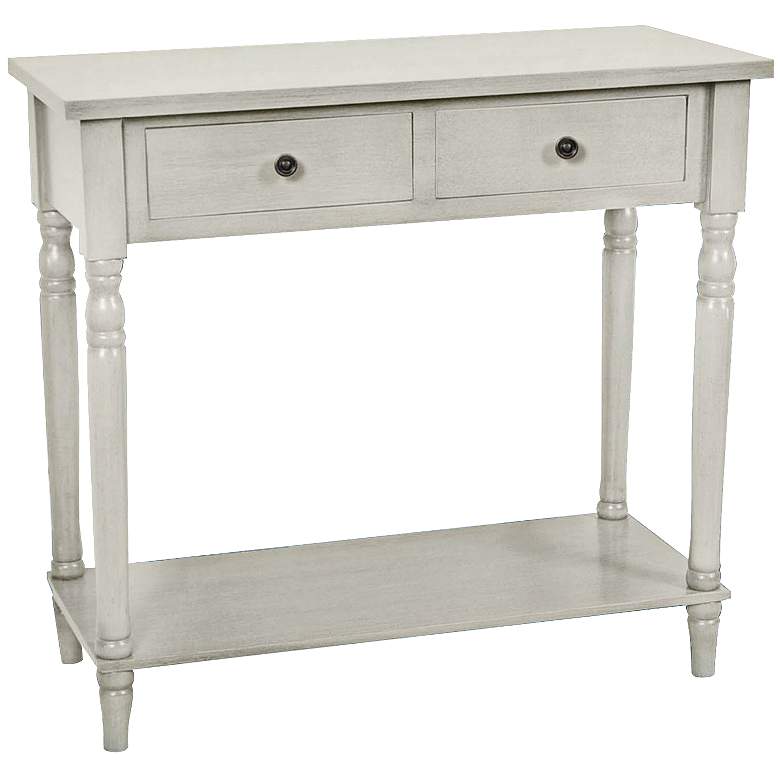 Image 1 Crestview Vivid Ivory 2-Drawer Wood Console Table