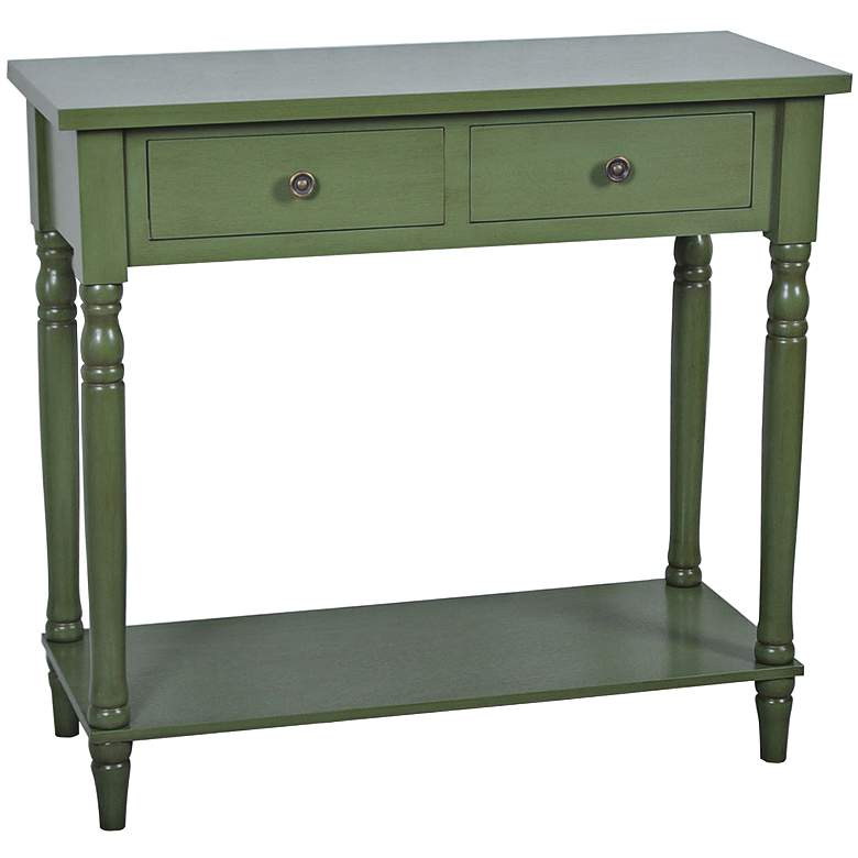 Image 1 Crestview Vivid Sage 2-Drawer Wood Console Table