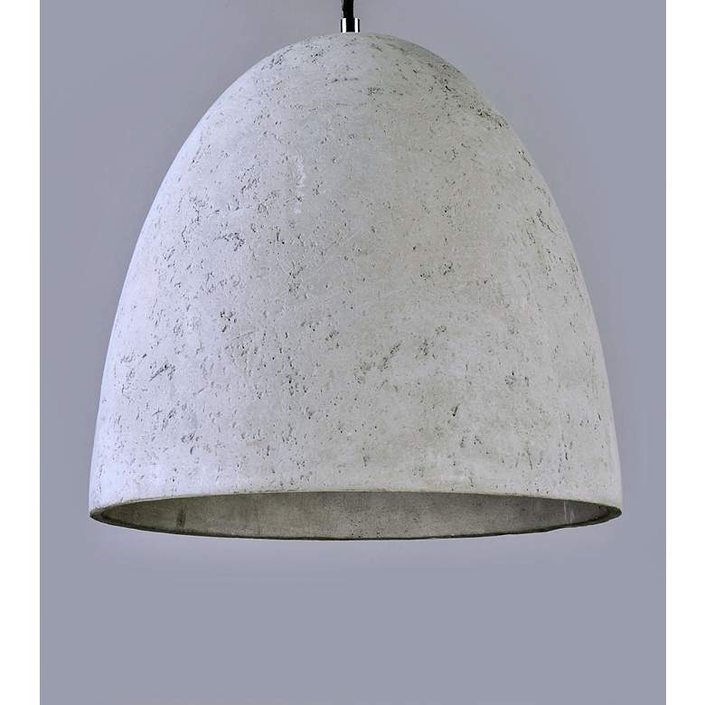 Image 3 Crete 15 1/4" Wide Natural Gray Cement LED Pendant light more views