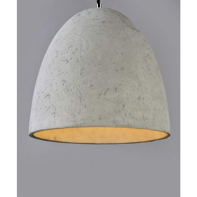 Image 4 Crete 15 1/4" Wide Natural Gray Cement LED Pendant light more views