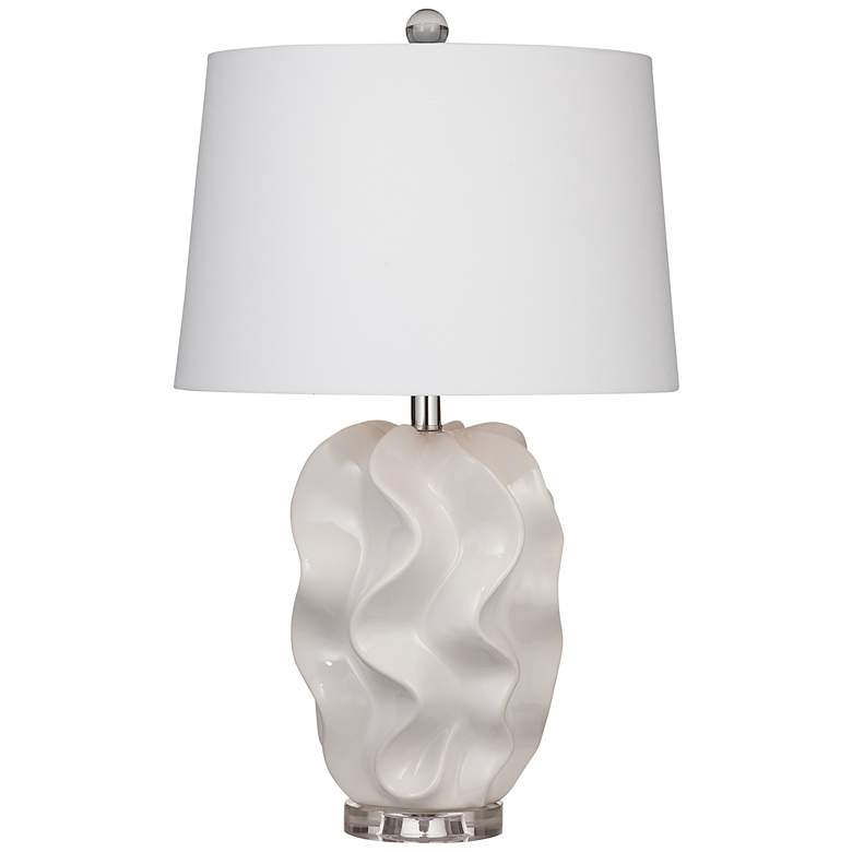 Image 1 Crete 26 inch High Modern White Ceramic Table Lamp