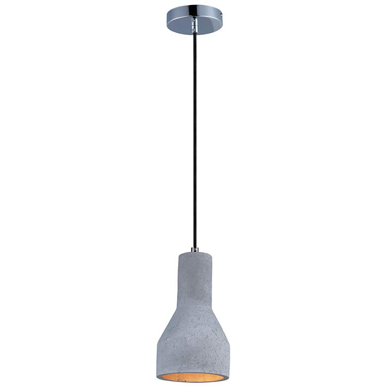 Image 1 Crete 6"W Polished Chrome LED Mini Pendant with Gray Shade