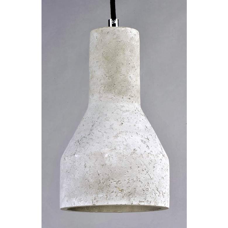 Image 4 Crete 6"W Polished Chrome LED Mini Pendant with Gray Shade more views