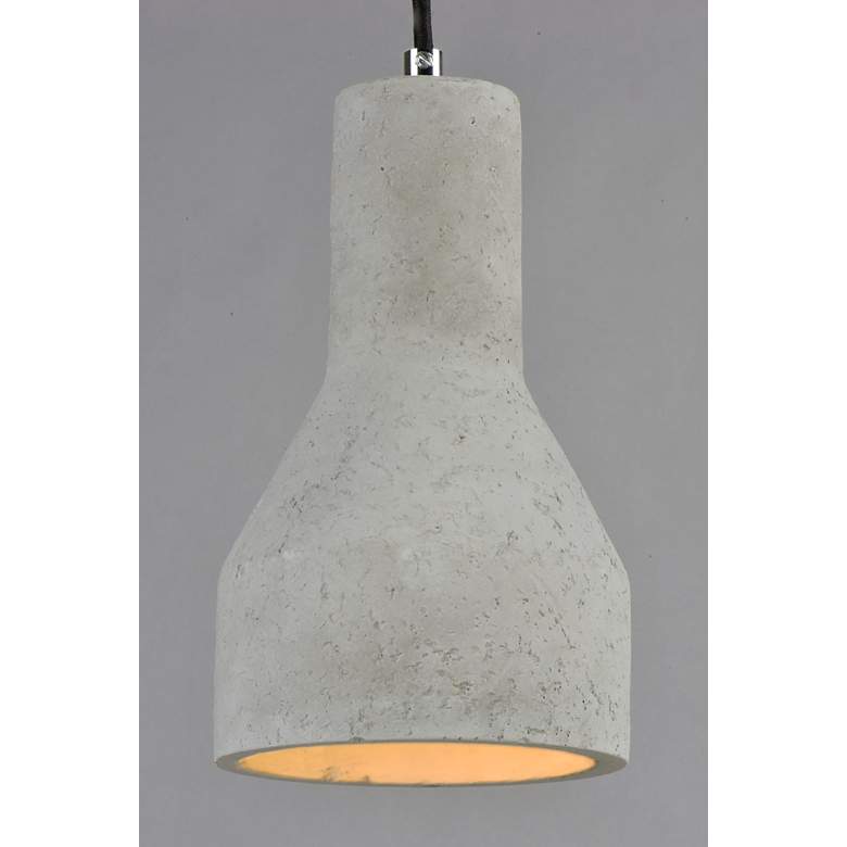 Image 5 Crete 6"W Polished Chrome LED Mini Pendant with Gray Shade more views