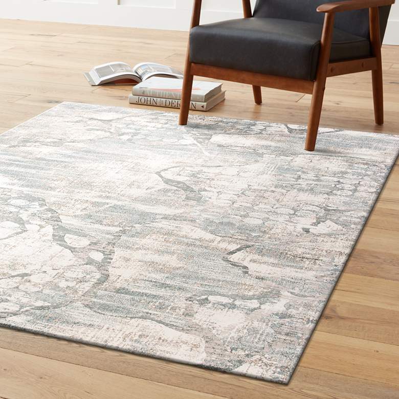 Image 1 Crete 6514 5&#39;3 inchx7&#39;7 inch Ivory and Mist Area Rug