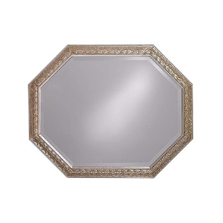 Image 1 Crete Antique Silver Octagonal 42 inch Wide Wall Mirror
