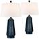 Crew Navy Blue Night Light Table Lamps Set of 2