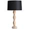 Crew Travertine Buffet Lamp (Black Shade)