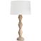 Crew Travertine Buffet Lamp (Natural Linen Shade)