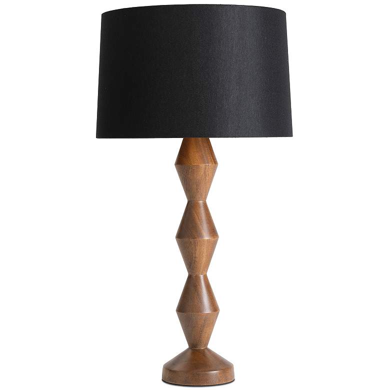 Image 1 Crew Walnut Buffet Lamp (Black Shade)