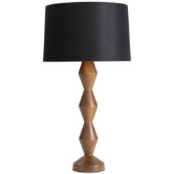 Crew Walnut Buffet Lamp (Black Shade)