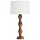 Crew Walnut Buffet Lamp (Natural Linen Shade)
