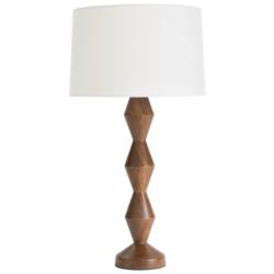 Crew Walnut Buffet Lamp (Natural Linen Shade)