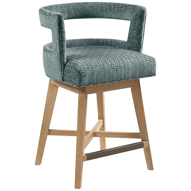 Image 1 Crimson 25" Grey Fabric Swivel Counter Stool