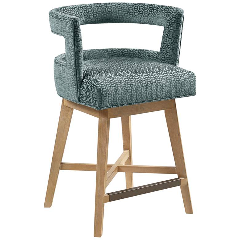 Image 1 Crimson 25 inch Grey Fabric Swivel Counter Stool