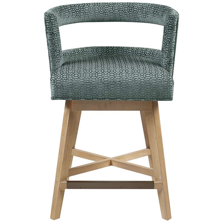Image 6 Crimson 25" Grey Fabric Swivel Counter Stool more views