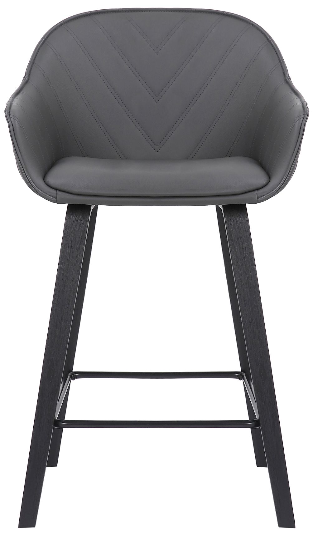 Image 3 Crimson 26 in. Barstool in Black Powder Coated Finish, Gray Faux Leather more views