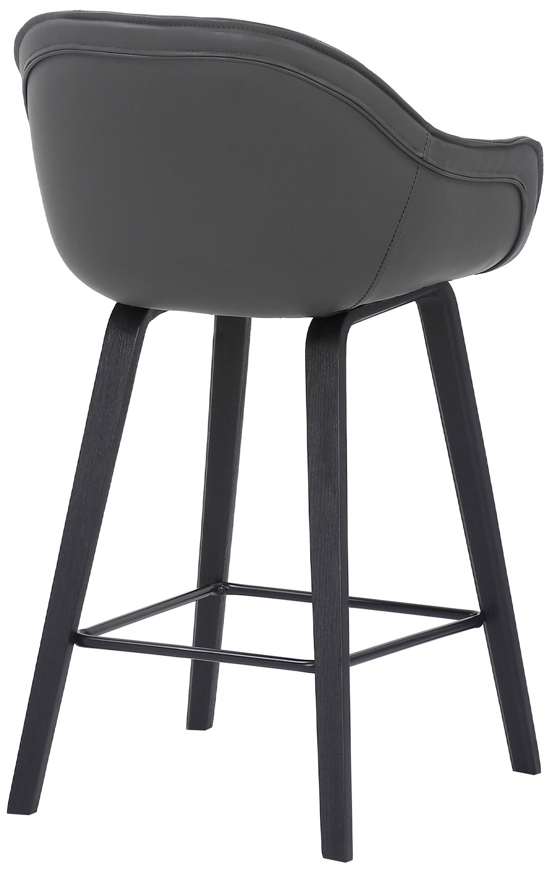 Image 5 Crimson 26 in. Barstool in Black Powder Coated Finish, Gray Faux Leather more views