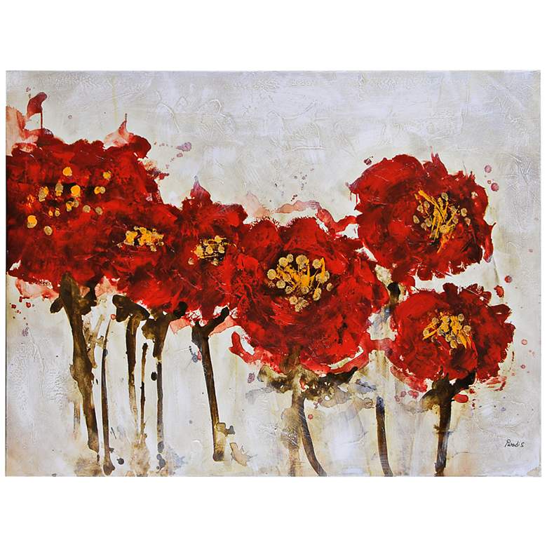 Image 1 Crimson Blossoms 48 inch Wide Canvas Wall Art
