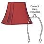 Crimson Red Cut-Corner Lamp Shade 6/8x11/14x11 (Spider)