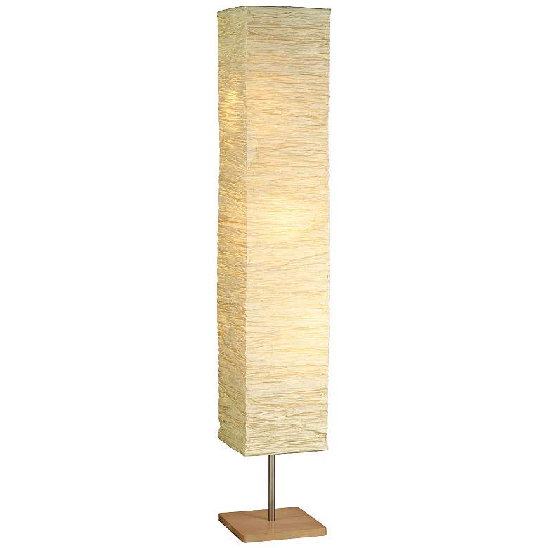 Image 2 Crinkle Paper Rectangular Shade Modern Floor Lamp